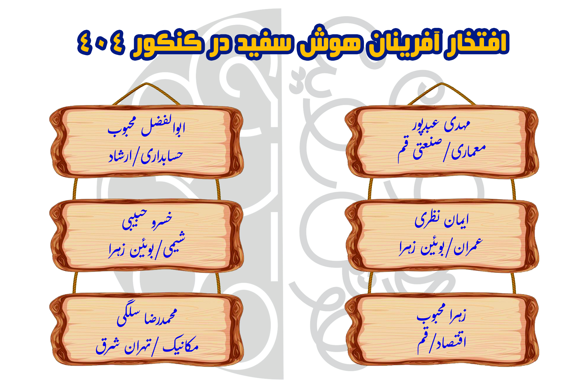 قبولی کنکور دانش‌آموزان هوش سفید در شهرری